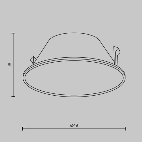 Схема с размерами Maytoni Ring057-7-B