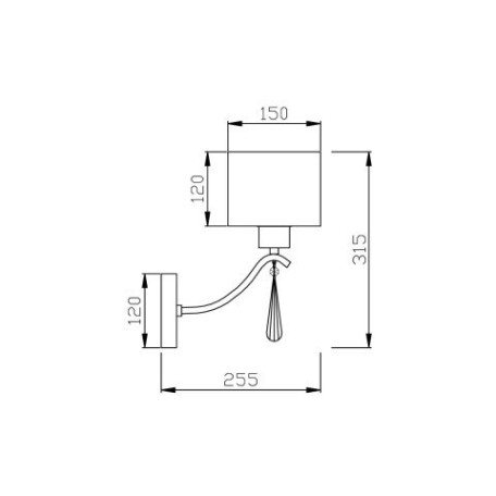 Схема с размерами Vele Luce VL1623W01