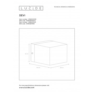 Схема с размерами Lucide 09201/01/31