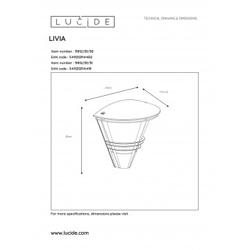 Схема с размерами Lucide 11812/01/31