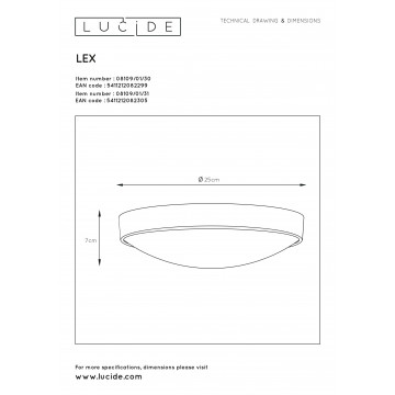 Схема с размерами Lucide 08109/01/30