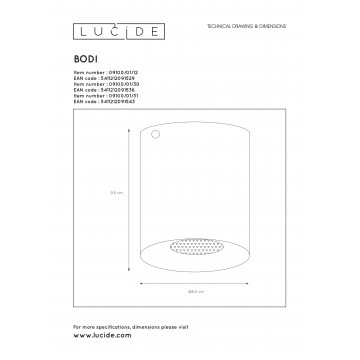 Схема с размерами Lucide 09100/01/31