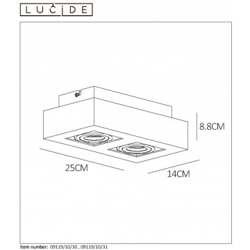 Схема с размерами Lucide 09119/10/31