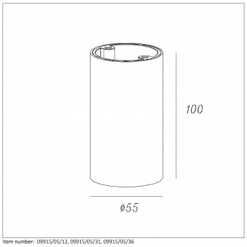 Схема с размерами Lucide 09915/05/36