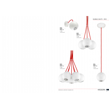 Подвесная люстра Nowodvorski Bubble 6025, 3xGU10x35W, красный с белым, белый, металл - миниатюра 6