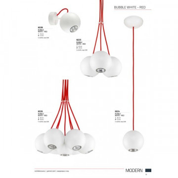 Потолочный светильник с регулировкой направления света Nowodvorski Bubble 6028, 1xGU10x35W, белый, красный, металл - миниатюра 3