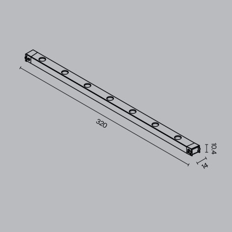 Схема с размерами Maytoni TR174-1-12WTW-M-B