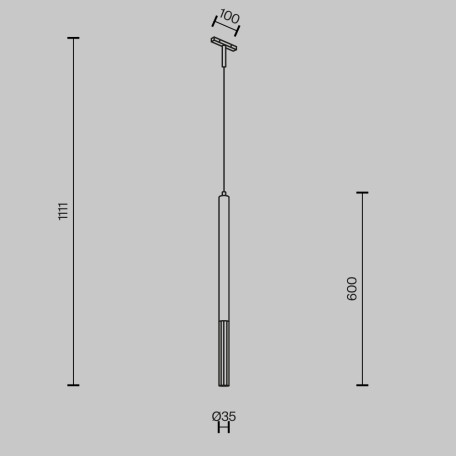 Схема с размерами Maytoni TR179-1-5WTW-M-B