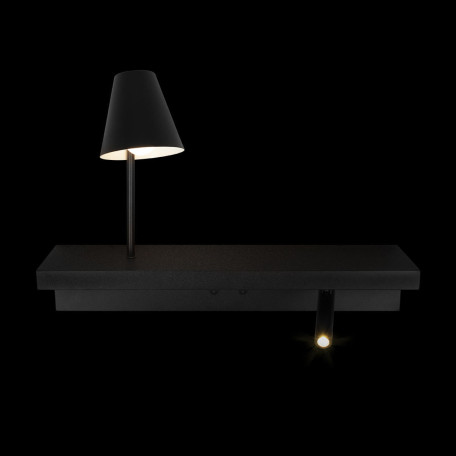 Бра с полкой Loft It Shelf 10216/2W Black, 1xE27x40W + LED 3W 4000K 210lm - миниатюра 5