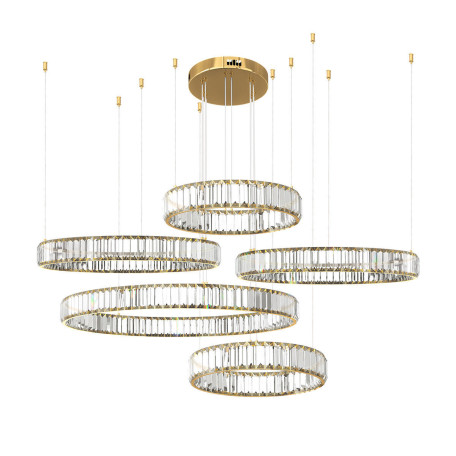 Подвесная светодиодная люстра Loft It Crystal Ring 10135/5 Gold, LED 275W 3000K 19250lm