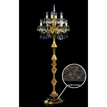 Торшер Artglass FELICITA DARK PATINA CE, 8xE14x40W, бронза, прозрачный, металл, хрусталь Artglass Crystal Exclusive