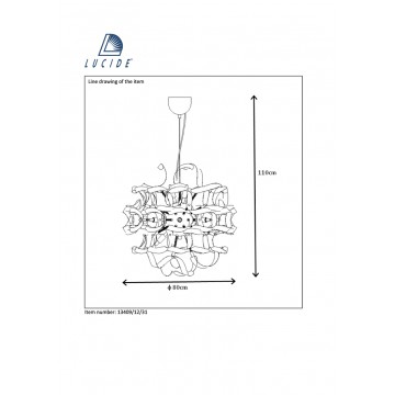 Подвесная люстра Lucide Atoma 13409/12/31, 12xG9x33W, белый, металл - миниатюра 2