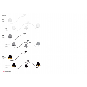 Потолочный светильник Nowodvorski Swivel 6550, 1xE14x40W, серый, металл, текстиль - миниатюра 3