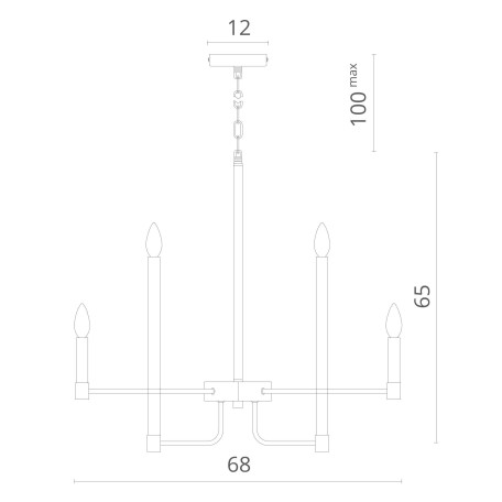 Схема с размерами Divinare 2543/04 LM-12