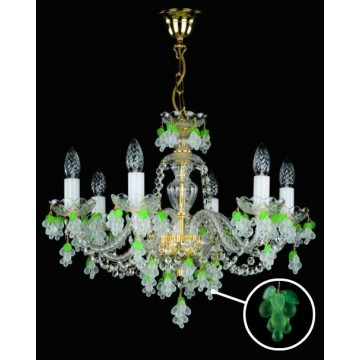 Подвесная люстра Artglass GALINA LIGHT GREEN, 6xE14x40W