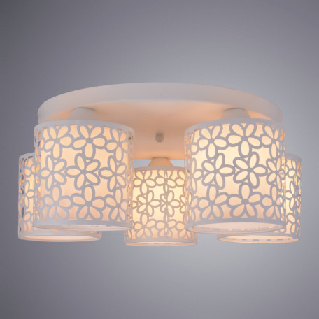 Потолочная люстра Arte Lamp Traforato A8349PL-5WH, 5xE14x40W, белый, металл, металл со стеклом - миниатюра 2