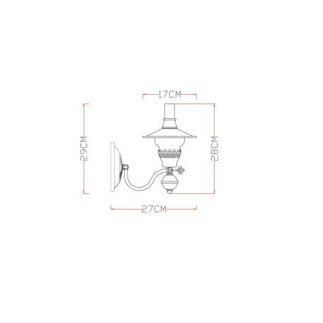 Схема с размерами Arte Lamp A5664AP-1AB