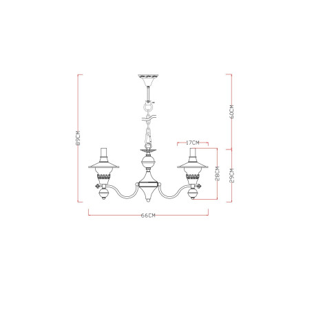 Схема с размерами Arte Lamp A5664LM-5AB