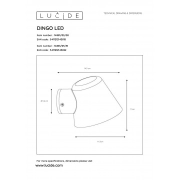 Схема с размерами Lucide 14881/05/31