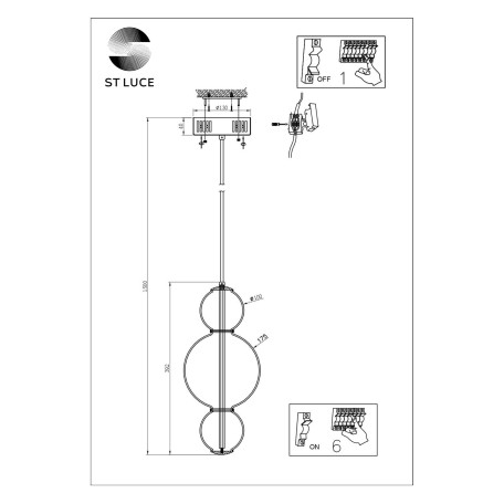 Схема с размерами ST Luce SL1583.113.01