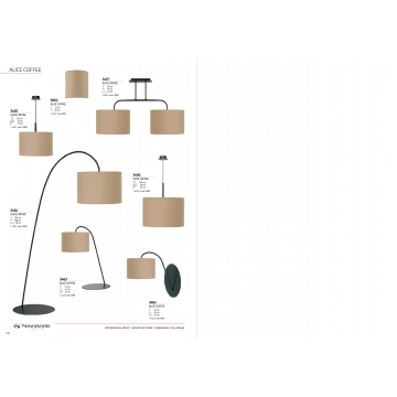 Настольная лампа Nowodvorski Alice 3463, 1xE27x60W, черный, коричневый, металл, текстиль - миниатюра 3