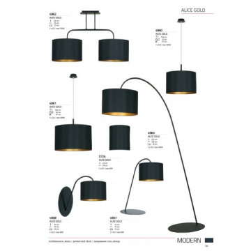 Настольная лампа Nowodvorski Alice 4957, 1xE27x60W, черный, черный с золотом, металл, текстиль - миниатюра 2
