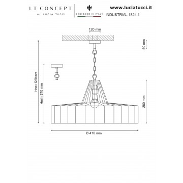 Схема с размерами Lucia Tucci INDUSTRIAL 1824.1