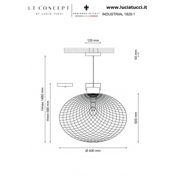 Схема с размерами Lucia Tucci INDUSTRIAL 1829.1