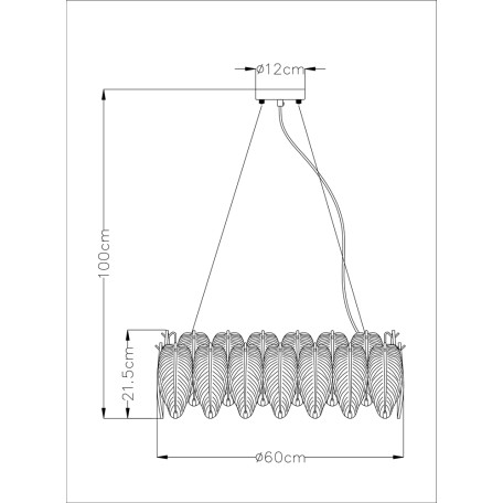 Схема с размерами Arte Lamp A4052SP-8SG