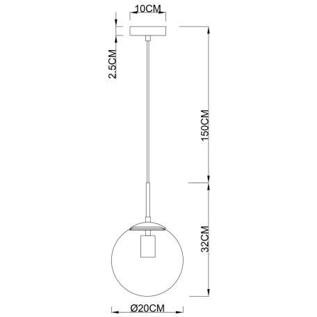 Схема с размерами Arte Lamp A1563SP-1PB