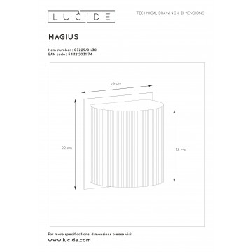 Схема с размерами Lucide 03229/01/30