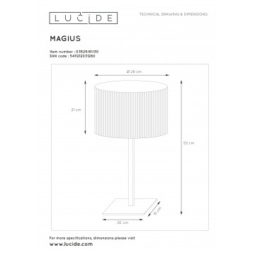 Схема с размерами Lucide 03529/81/30