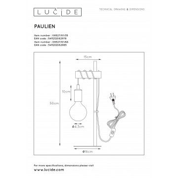 Схема с размерами Lucide 08527/01/66