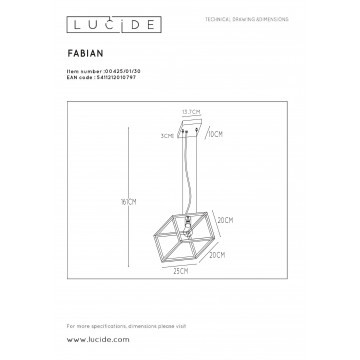 Схема с размерами Lucide 00425/01/30