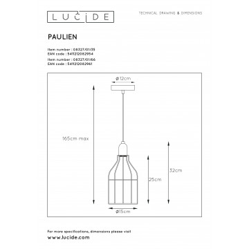 Схема с размерами Lucide 08327/01/35