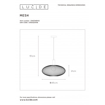 Схема с размерами Lucide 21423/45/02