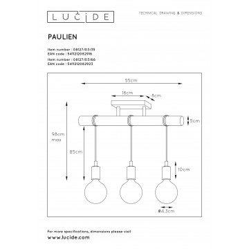 Схема с размерами Lucide 08127/03/35