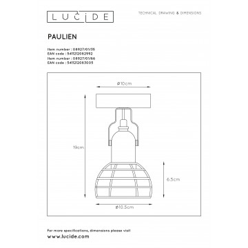 Схема с размерами Lucide 08927/01/66