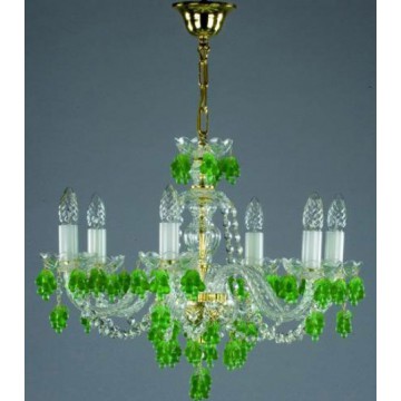 Подвесная люстра Artglass GIZELA VI. VINO LIGHT GREEN ST, 6xE14x40W