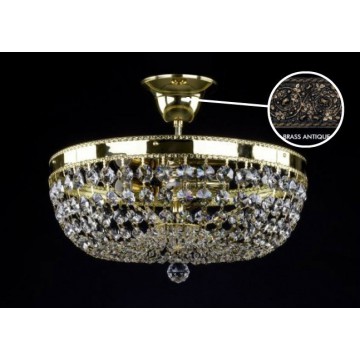 Потолочная люстра Artglass GERTA DIA 350 BRASS ANTIQUE CE, 3xE14x40W