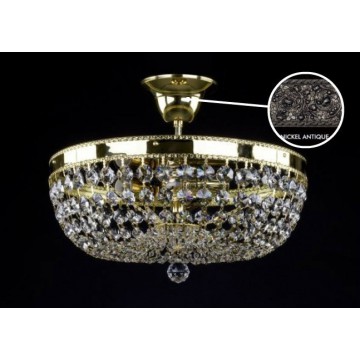 Потолочная люстра Artglass GERTA DIA 350 NICKEL ANTIQUE SP, 3xE14x40W