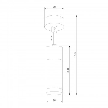 Схема с размерами Eurosvet 50135/1 LED хром/белый