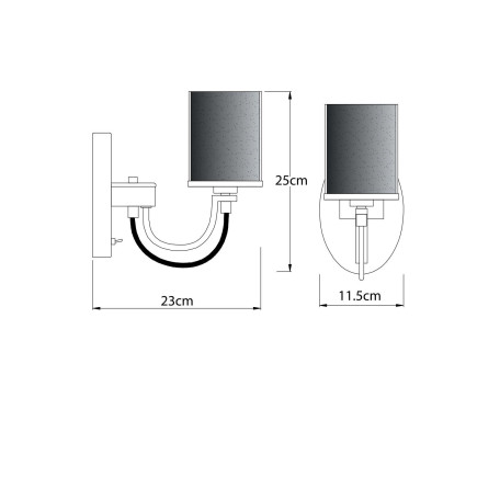 Схема с размерами Arte Lamp A2995AP-1CC