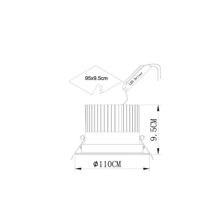 Схема с размерами Arte Lamp A3310PL-1WH