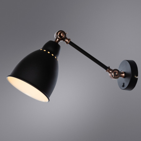 Бра с регулировкой направления света Arte Lamp Braccio A2054AP-1BK, 1xE27x60W - миниатюра 3