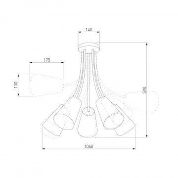 Схема с размерами TK Lighting 2107 Wire Colour