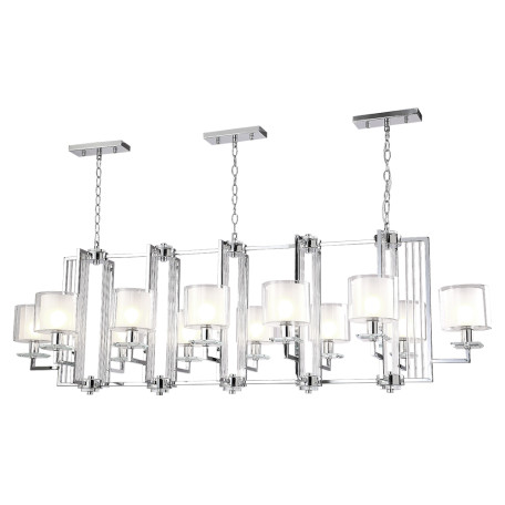 Подвесная люстра Crystal Lux NICOLAS SP12 L1600 NICKEL/WHITE 3400/312L, 12xE14x60W