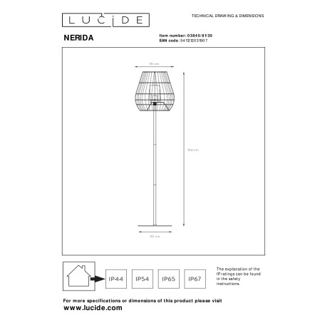 Схема с размерами Lucide 03845/81/30