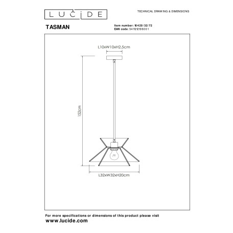 Схема с размерами Lucide 10420/32/72