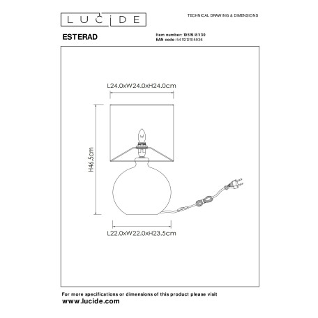 Схема с размерами Lucide 10519/81/30